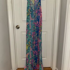Lilly Pulitzer Floral Maxi Dress - Blue, Pink, Yellow